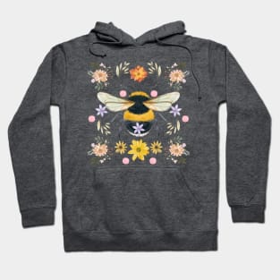 Bumble Bee Meadow Symmetry Hoodie